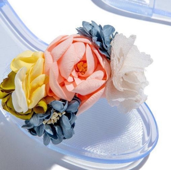 Multi-Color Floral Clear Sandals - Picture 5 of 5